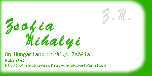 zsofia mihalyi business card